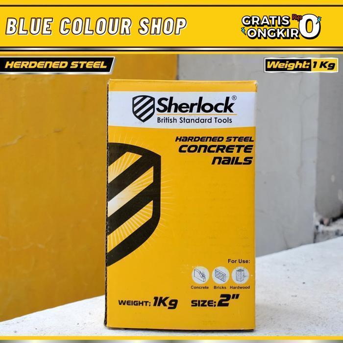 PAKU BETON GALVANIZED SHERLOCK UKURAN 2 INCH (KEKERASAN 48-52 HRC) 1 KOTAK BERAT 1 KG BY BLUE COLOUR