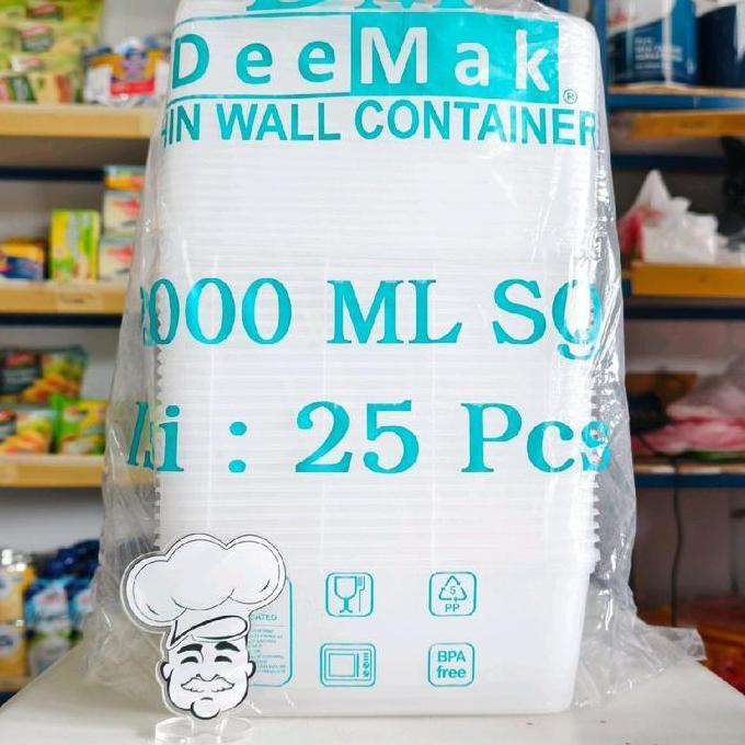 Thinwall 2000Ml Dm / Kotak Penyimpanan Makan / Kontainer Food 2L / Kotak Makan Isi 25Pcs / Dm 2000Ml