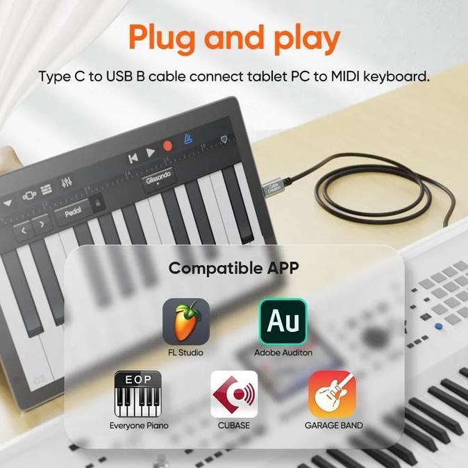 CABLE CREATION CC079X Type-C to USB-B OTG Cable for Printer, Keyboard Terlaris