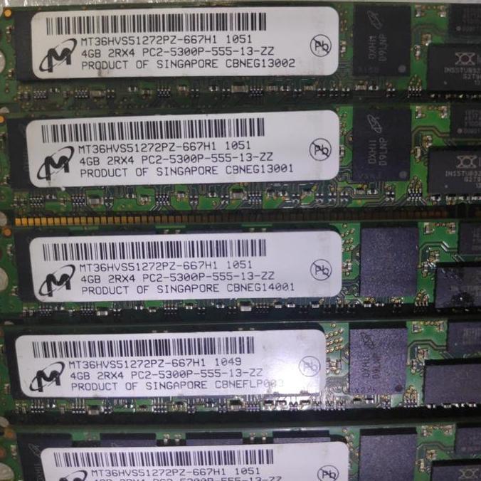 Ram Server 4GB DDR2 PC2-5300P-555 2Rx4 Terlaris