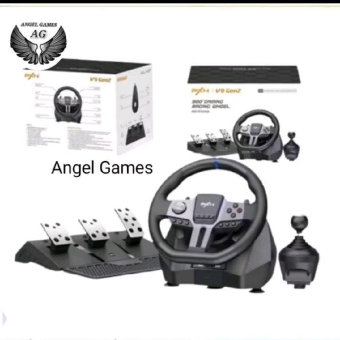 Steering Wheel Gaming Stir Pxn V9 Untuk Ps3, Ps4, Xbox One, Nintendo Switch - Holder, Wireless - Gam
