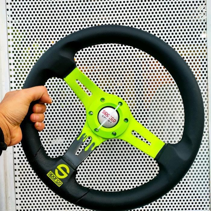 Stir Mobil Racing Universal Setir Variasi Universal Sport Sparco Model Monster Cocok Untuk Mobil/Tru