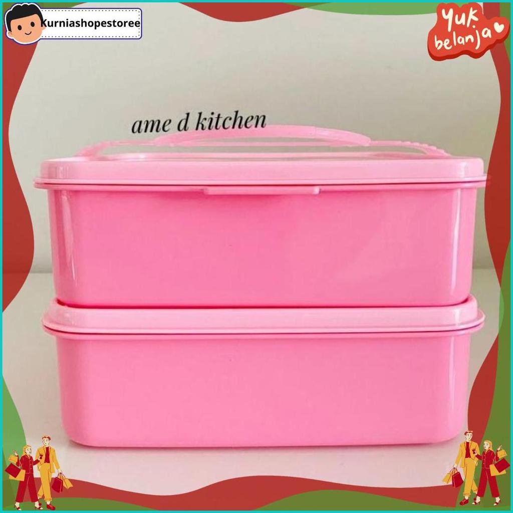 New Produk Rantang Piknik Pink Susun 2 Golden Lemon Rps 160-2