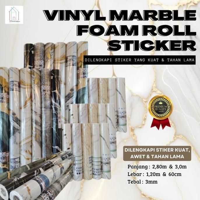 WALLPAPER MARBLE STIKER ROLL UKURAN 120 CM X 3 METER PER ROLL | MARMER PVC | WALLPAPER DINDING MOTIF
