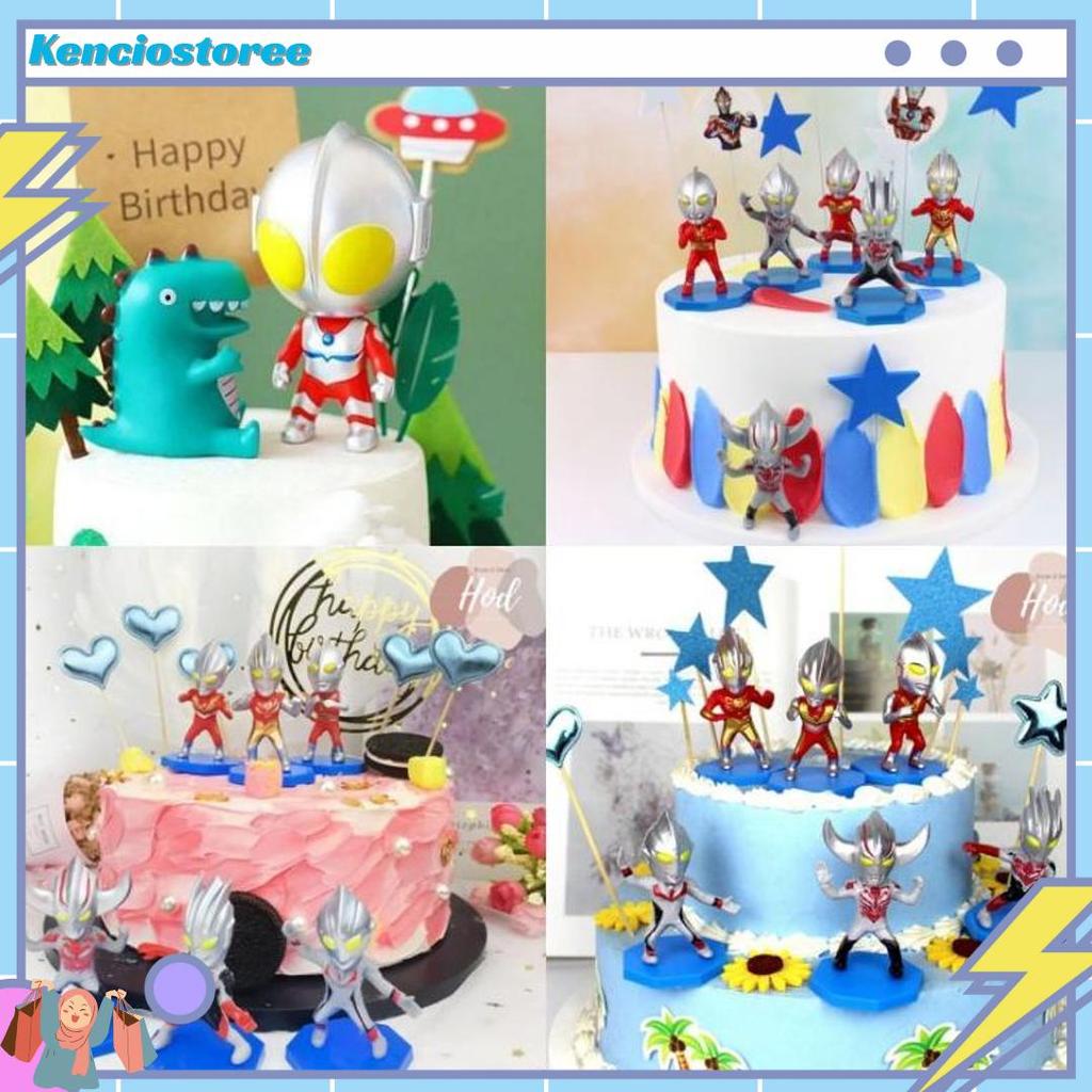 Gradeori 6Pcs / Set Mainan Action Figure Ultraman Ukuran 7Cm / 1 Pc Big Head Ultraman Cute Dekorasi 