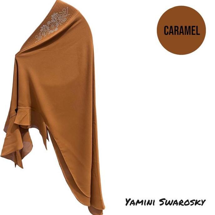 Promo Khimar Ceruty Yamini Swaarosky / Hijab Instan / Jilbab 2 Layer Pet Antem / Kerudung Instan Cod