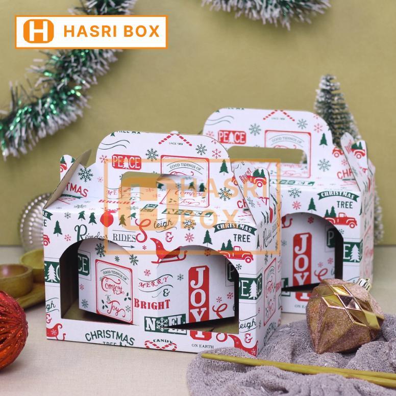 ( 10pcs ) Dus Toples Jar 600ml Isi 2 Natal Box Toples Tabung 250ml isi 4 Packaging Parcel Christmas