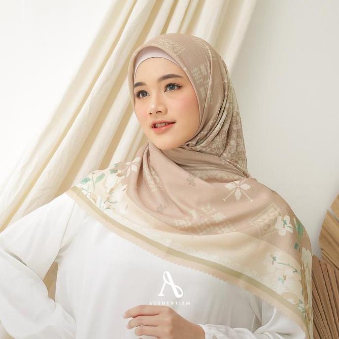 Promo Authentism - Kiarra Series Exclusive Printed Scarf Kerudung Segi Empat Voal Lamina  Muslim Squ
