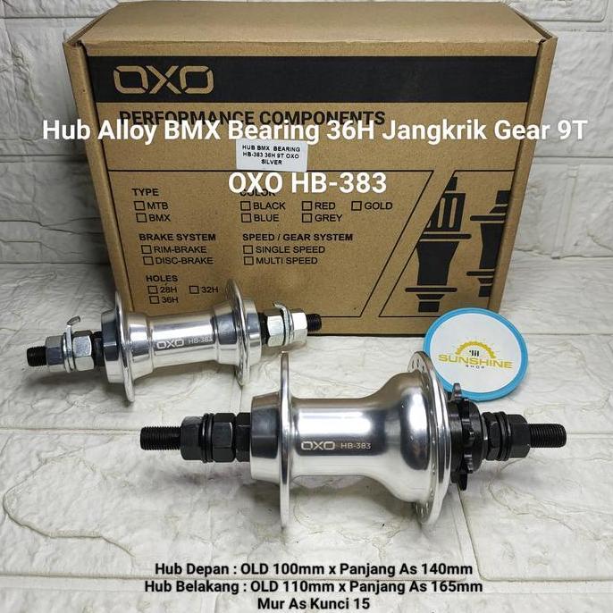 Promo Hub Freehub Bearing 36H Oxo Hb383 Alloy Single 1 Speed Gir Freewheel 9T Sepeda Bmx 20 Cod