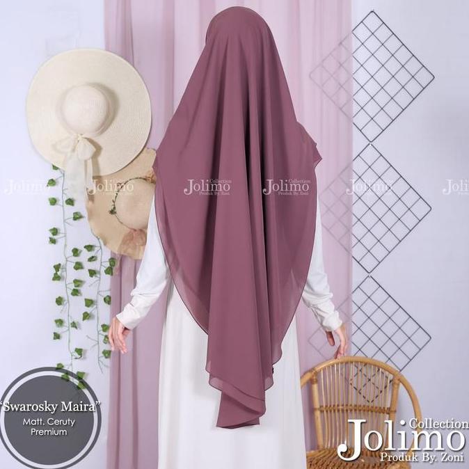 Promo Khimar Ceruty Babydoll Premium Maira Swaarosky / Jilbab 2 Layer / Hijab Pet Antem / Hijab Terb