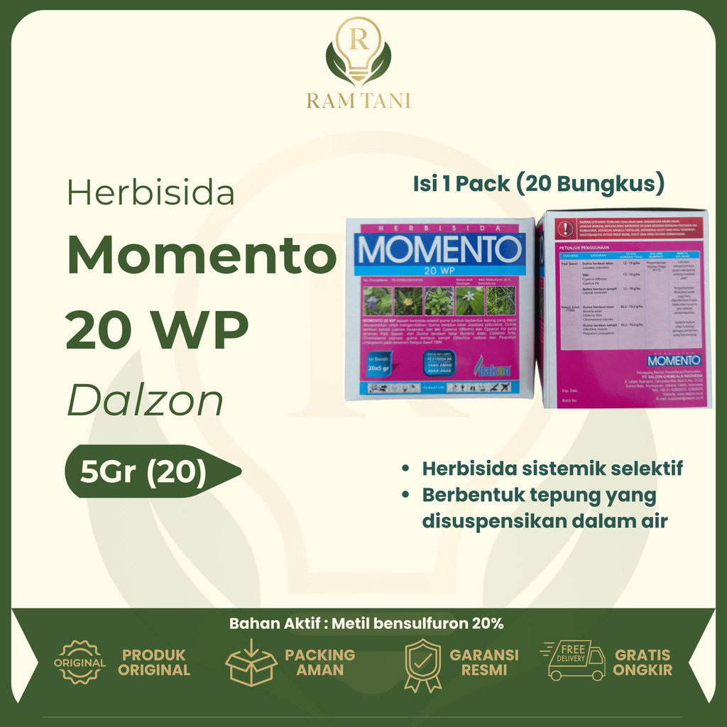 Herbisida - Momento Herbisida 20 WP 5 Gram (Isi 20) Bahan Aktif Metil Metsulfuron 20%
