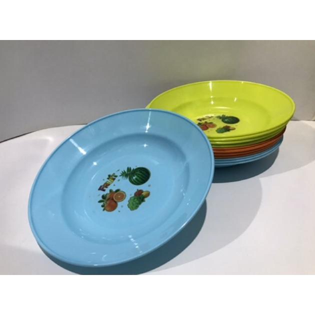 Piring plastik tebal murah / piring lemoni plastik bagus / piring lucu 1pak isi 12piring