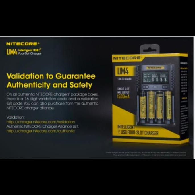 Charger Baterai 4 Slot Li-Ion Nimh Nitecore Intelligent Usb - Um4