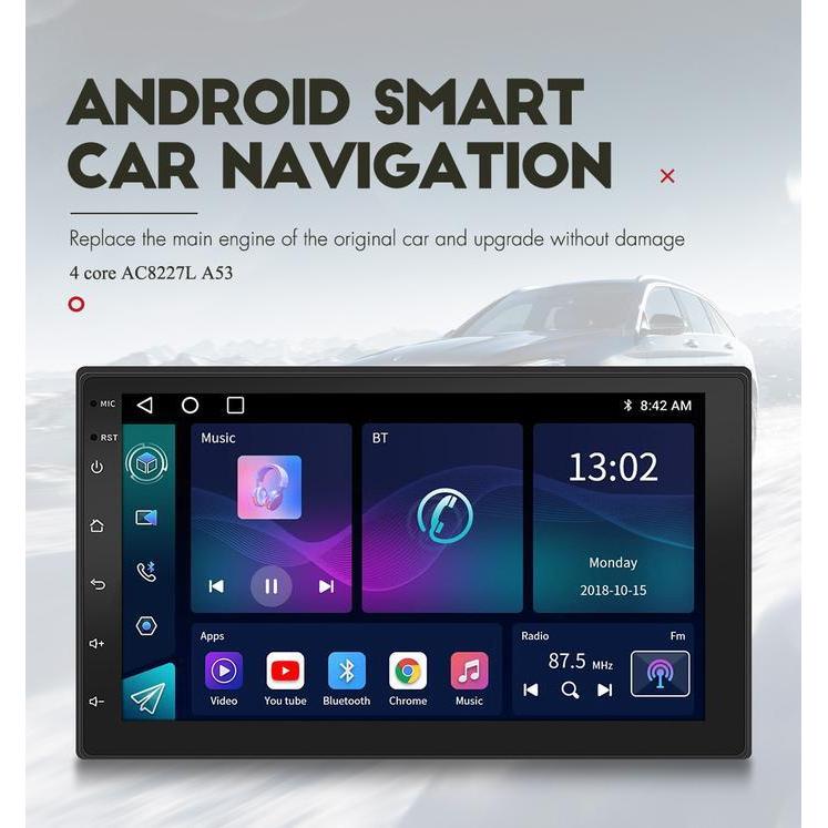 Essgoo Head Unit Android 14 Mobil 4G+64G  7/9/10 Inch 2 Din Kontrol Suhu Cerdas Ips Layer Mobil Navi