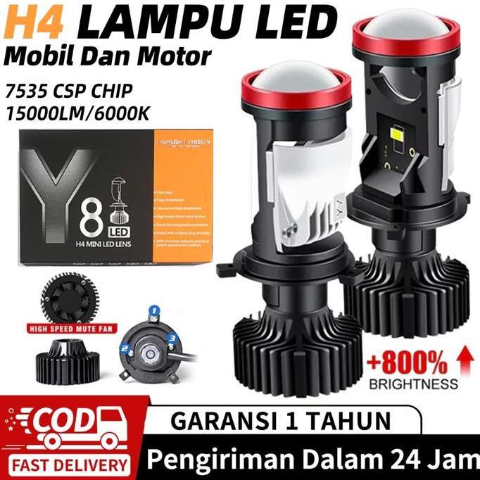 Revasin9 - GearHive Lampu LED Mobil & Motor H4 H11 Mini Y6D Y8D 65W Projector Super Bright