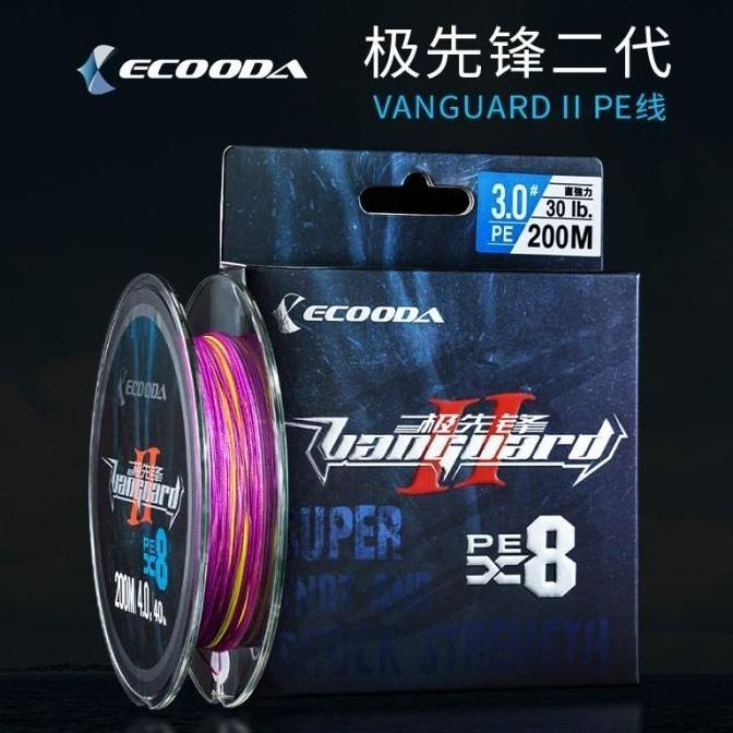 Ecooda Senar PE Vanguard II PE line X8 / 8 Braided Speed Sinking Kuat SP161