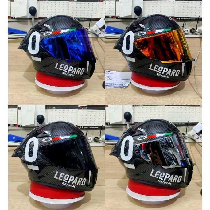 Helm Full Face MLA Tt course Karbon Leopard Paket Ganteng Motorcycle Terlaris