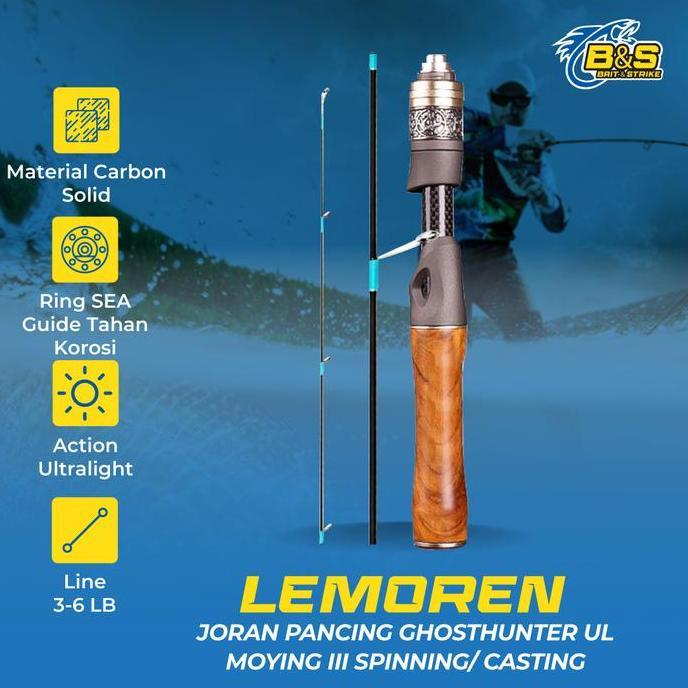Joran Pancing GhostHunter Lemoren UL MOYING III 3-6lb UltraLight Carbon Solid joran Spining & castin