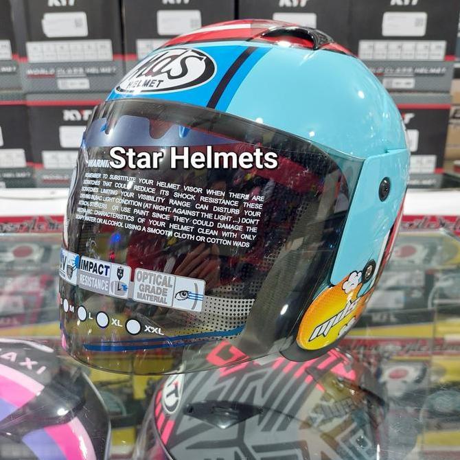 Helm Anak MDS R3 Junior Captain America #3 Blue Pastel Terlaris