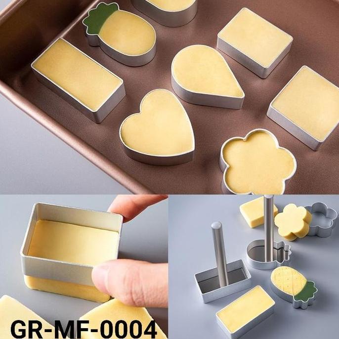 Gr-Mf-0004 Cetakan Kue Nastar Hati Bulat Kotak Persegi Panjang Nanas