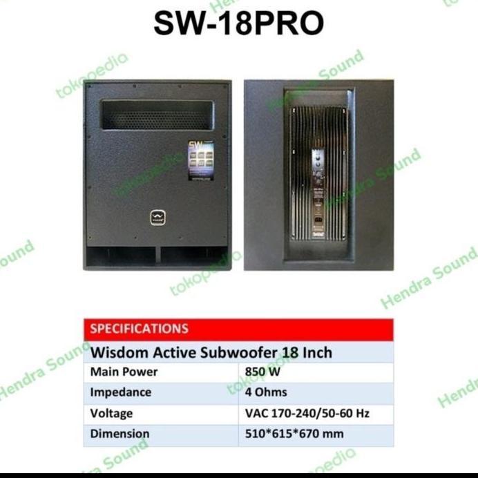 SUBWOOFER WISDOM SW 18 PRO 18 INCH WISDOM SW18PRO SW 18 PRO ORIGINAL