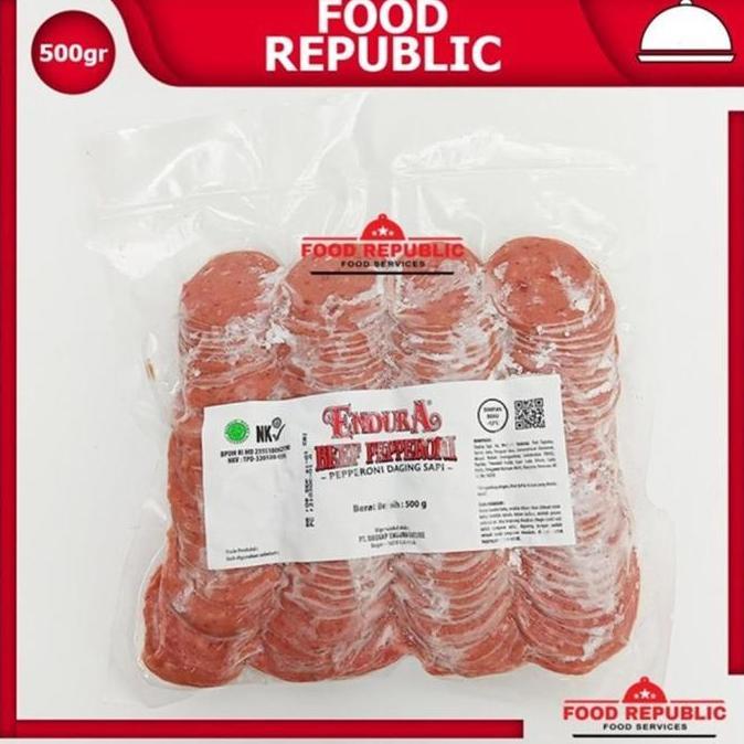 PEPPERONI BEEF / DAGING SAPI PEPERONI 500 GR HALAL TOPPING PIZZA .