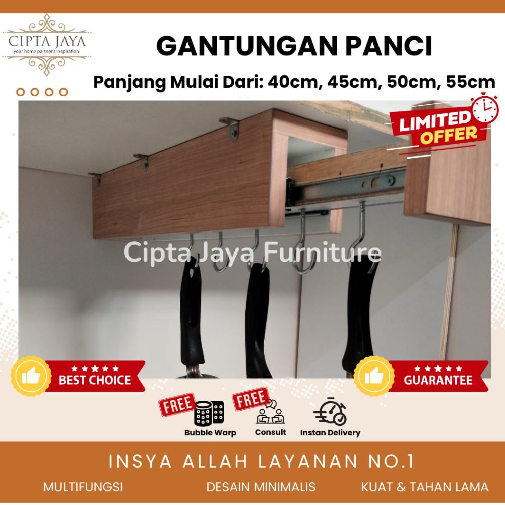 cipta Jaya - Gantungan Panci Dapur Dinding Wajan Perabot Dapur Tarik Dorong Kolong Bawah Kitchen Set