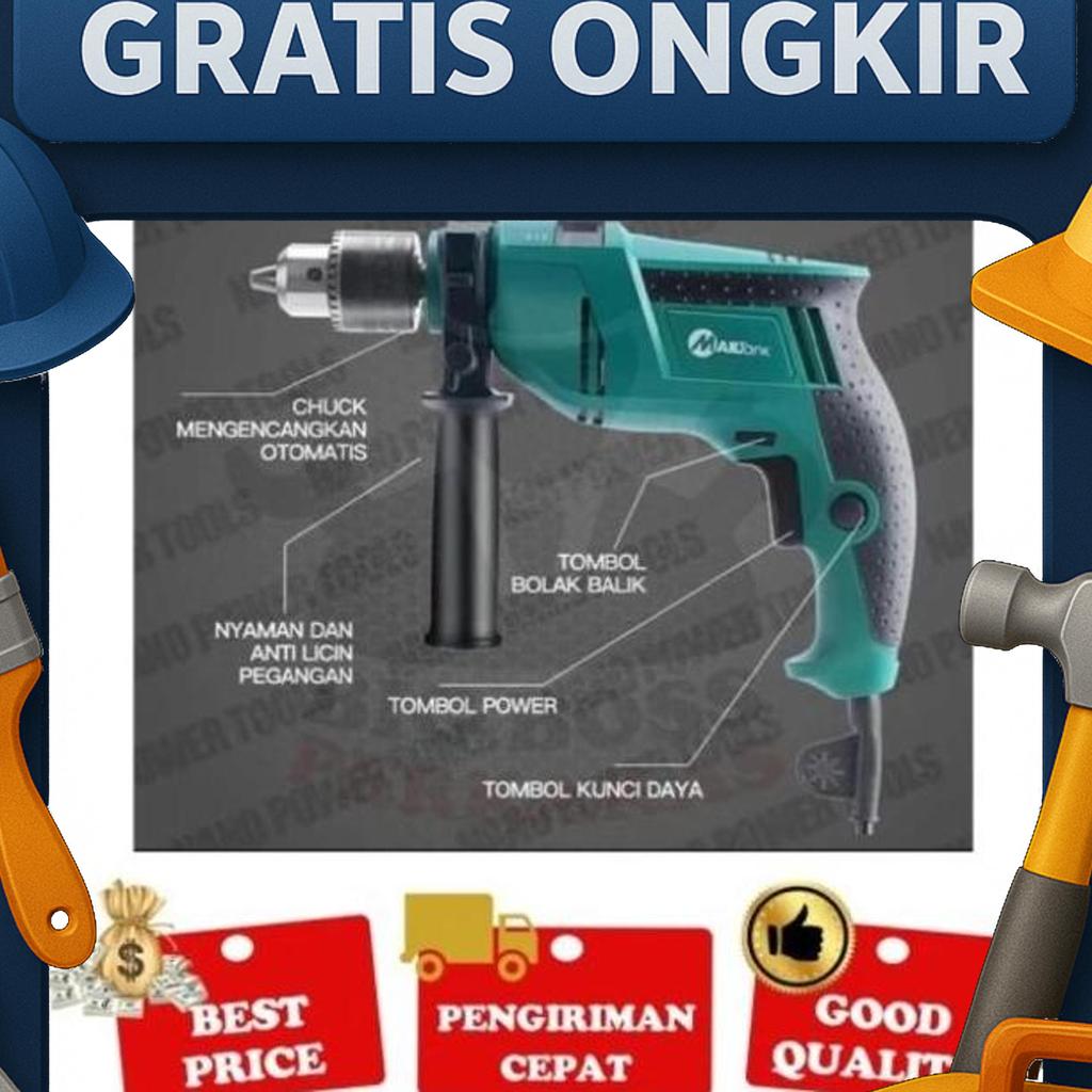 Mesin Bor Tangan Mailtank - Mesin Bor Besi - Mesin Bor Kayu 13Mm