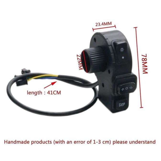 SAKLAR SEPEDA SEPEDA LISTRIK 3 IN 1 LAMPU UTAMA SEIN KLAKSON SWITCH HEADLAMP TURN HORN TOMBOL LAMP D