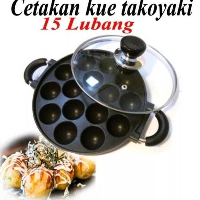 Cetakan kue takoyaki Teflon anti lengket/cetakan kue cubit teflon sugg ARG
