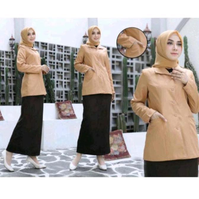 Stelan Blazer Baju Seragam Pramuka PNS Guru Wanita Dewasa Terbaru