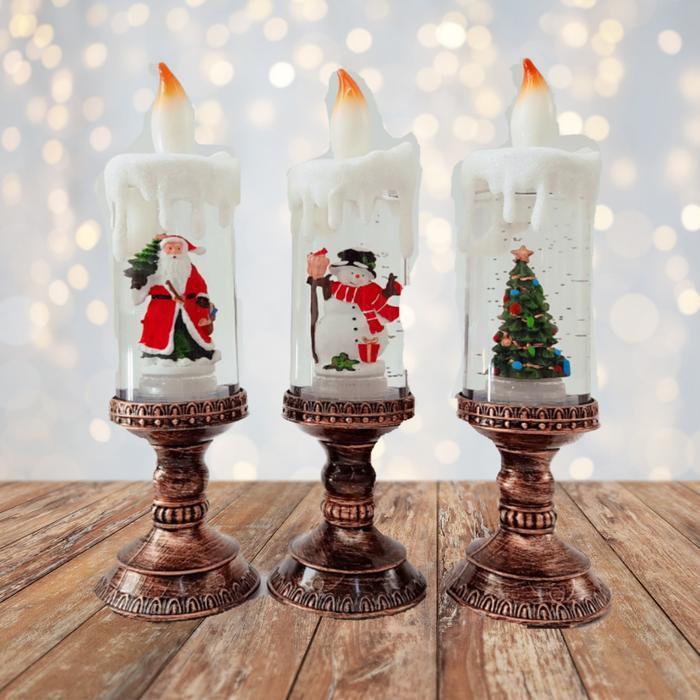 Snow Globe Kotak Musik Lilin Natal Dekorasi Christmas Candle Music Box