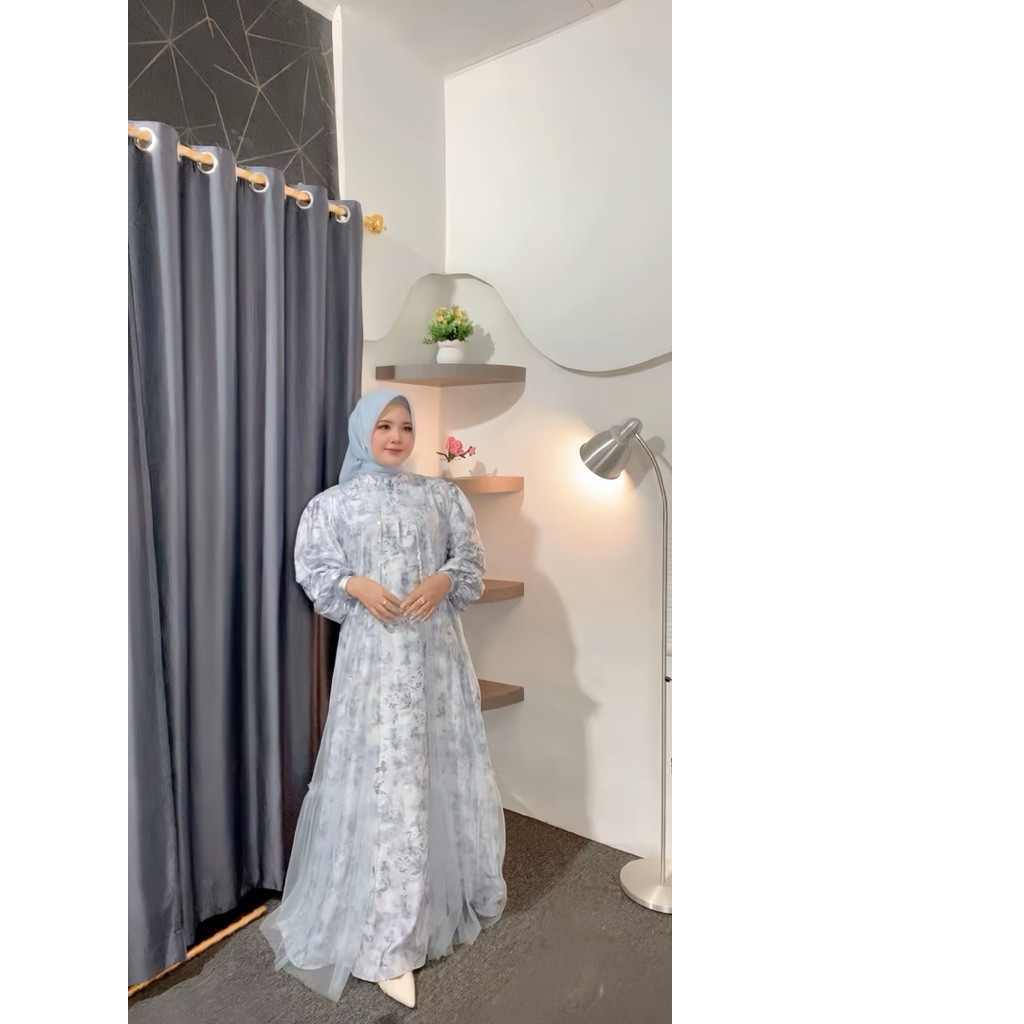 Gamis Yulia Dres Rayon Jaguars Motif Mix tile polos Payet