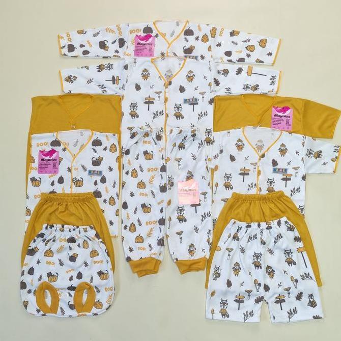 Baju bayi newborn 18pcs set panjang setelan baju bayi lengan pendek perlengkapan lahiran seri warna 