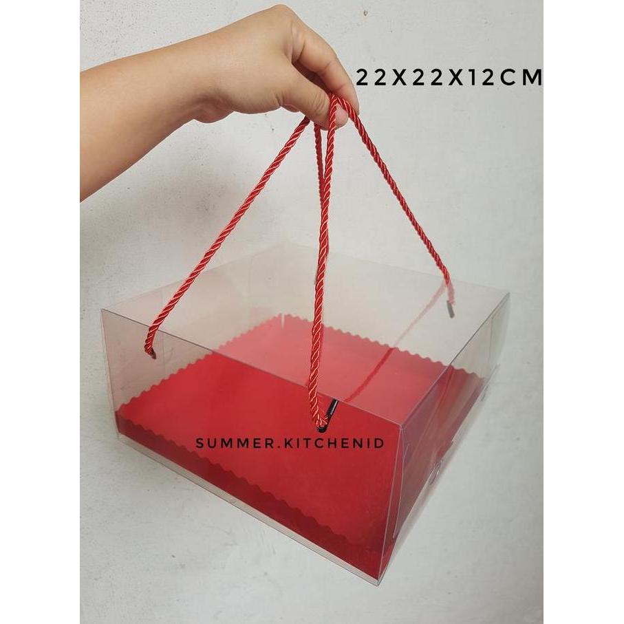 Box Mika Tali 22X22X12Cm / Clear Box / Box Mika Lapis Legit Spiku