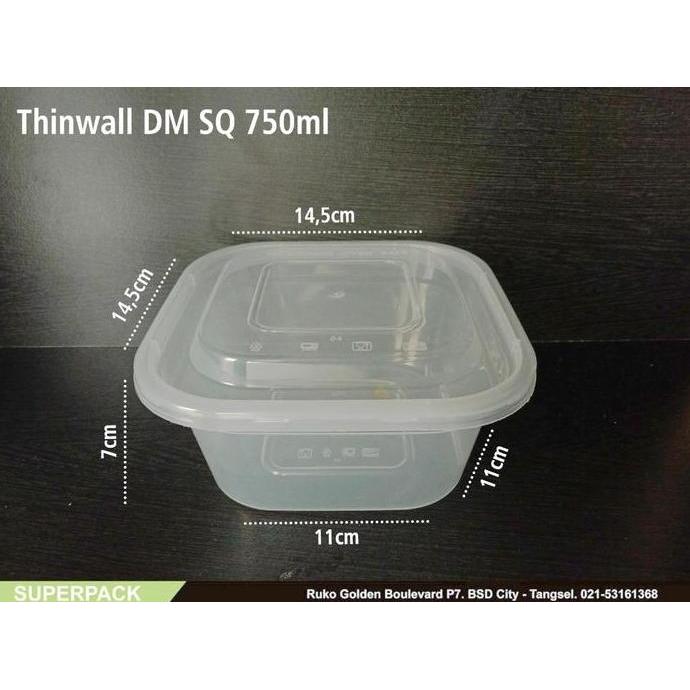 Thinwall 750 Ml Sq ( Merek Dm )