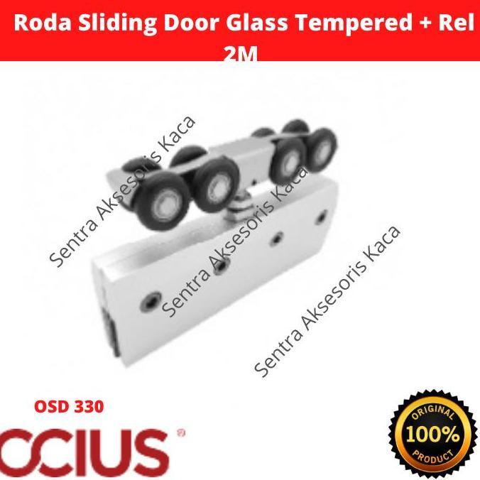 HARGA DISC - Roda Sliding Door Glass Tempered Ocius + Rel 2M