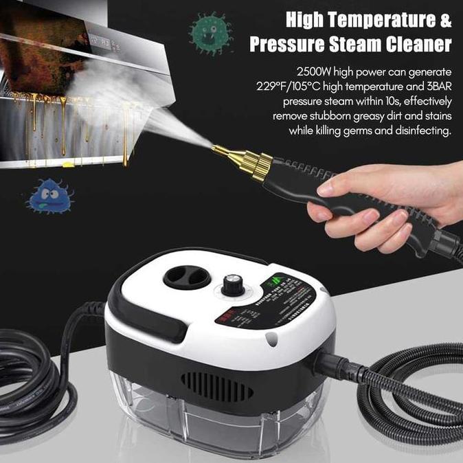 MESIN CUCI STEAM UAP PANAS 105 C 2500W PEMBERSIH DAPUR MOBIL AC TOILET DLL / HIGH PRESSURE HOT WASHE