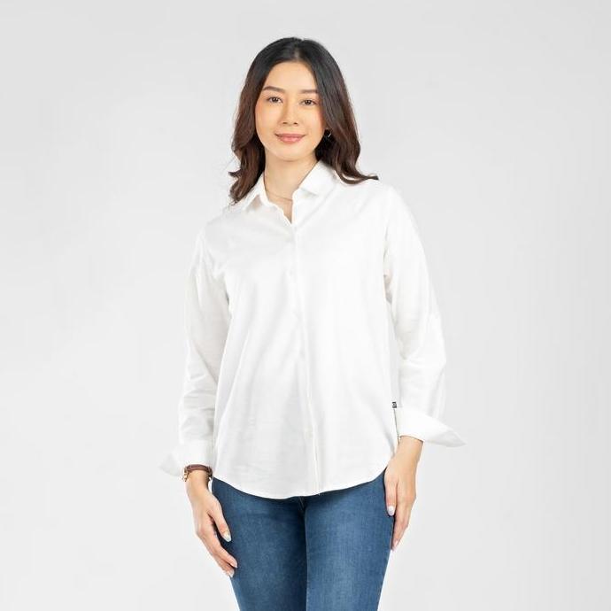 C2 Fulkin Ecru Kemeja Casual Wanita Lengan Panjang