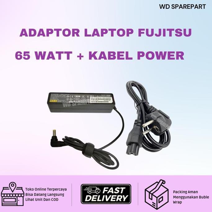 adaptor charger Laptop Fujitsu Original U937-U938-U939-U9310 65W Jarum Kecil