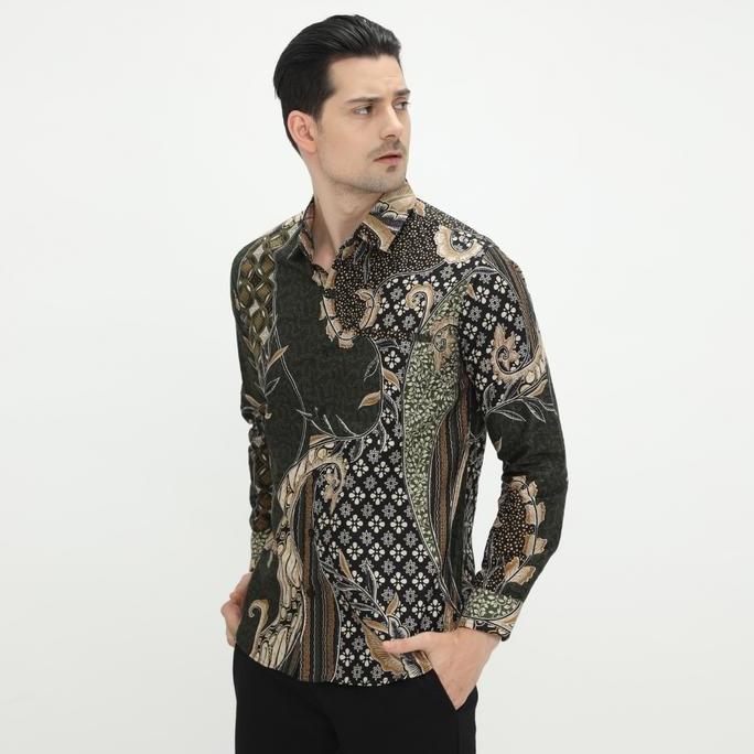 Batik Couple Atasan Batik Pria dan Wanita Hijau Sage OLR221