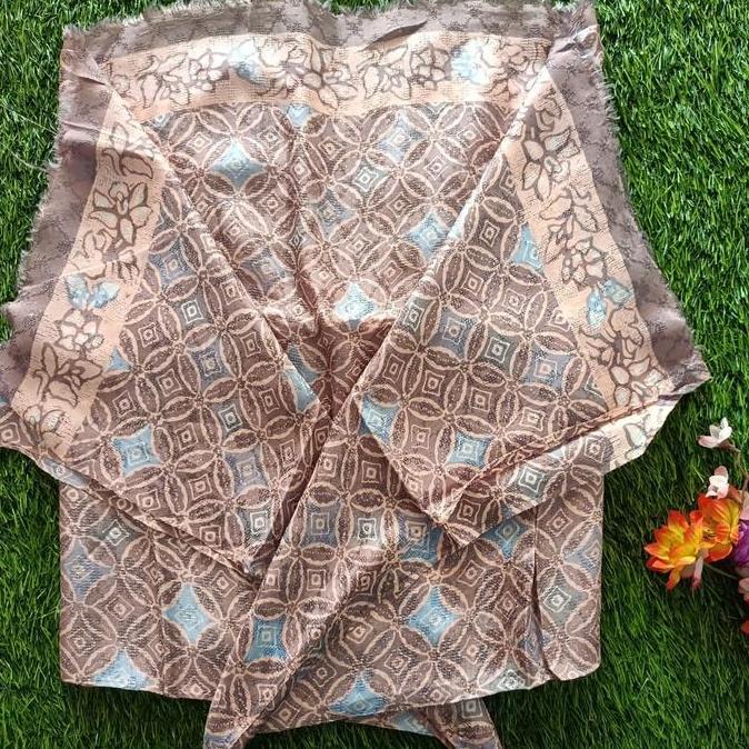 kain batik wanita viscose semi sutra motif obin warna pastel setelan