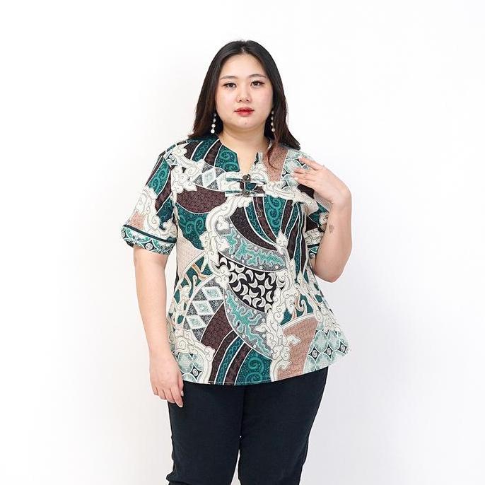 BLOUSE BATIK WANITA MODERN BSIZE JUMBO A PINK TOSCA XXL XXXL BAJU BATIK HAMIL KERJA KANTOR PESTA KAS