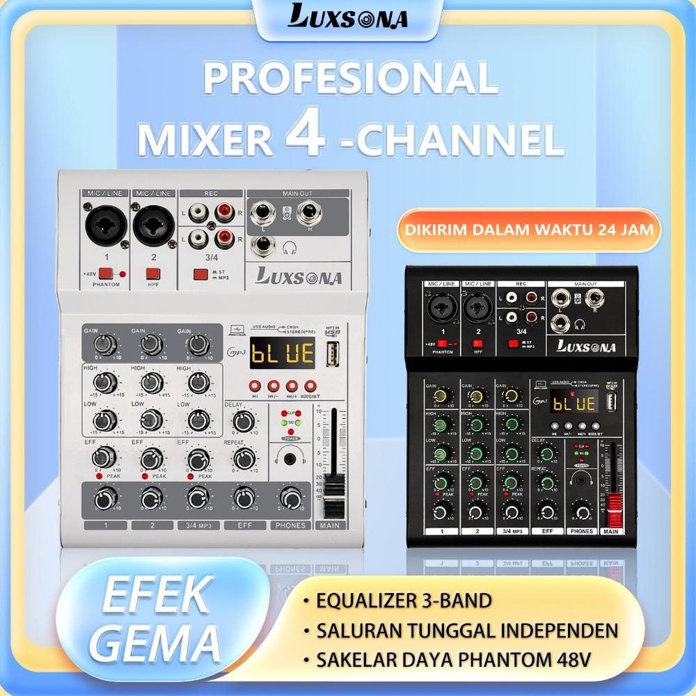 yemdiskot - mixer audio 4-channel 99dsp profesional ashley mini sound card amplifier bluetooth