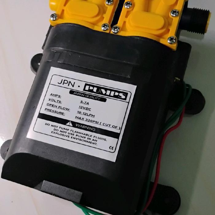 Alat Cuci Steam Motor 12V 320 Psi 10 Lpm Dual Pump High Pressure / Dinamo Pompa Dc 12V 32Opsi Bertek