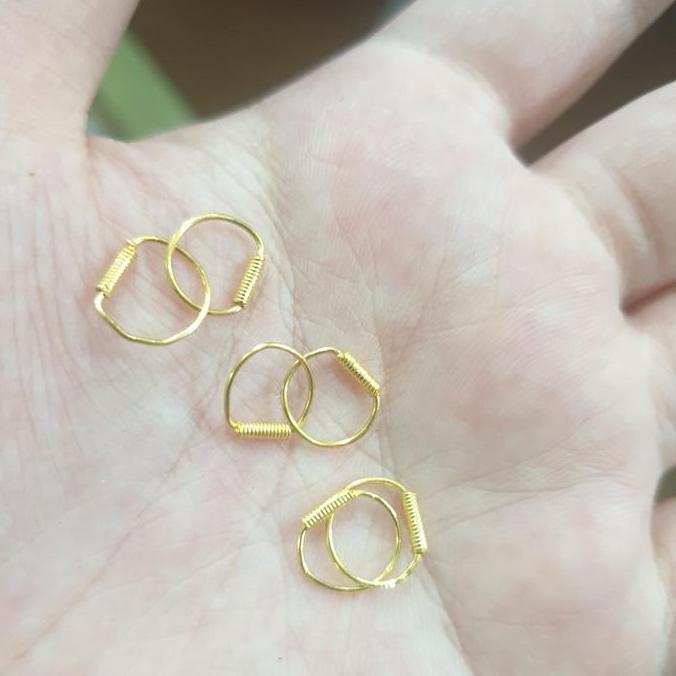 Anting kenip bayi anak emas asli 950 0,5 gram setengah gr 24k 24 karat