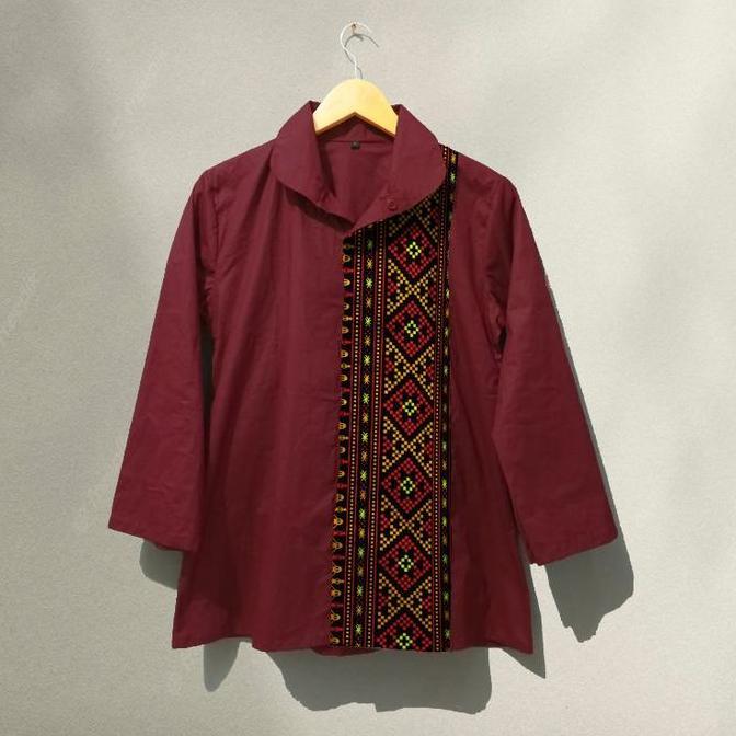 Blouse Batik Batak Wanita | Kemeja Batik Etnik Wanita Motif Ulos Sadum SD4 SD1