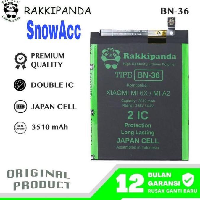 Rakkipanda Baterai Compatible Xiaomi Mi 6X / Mi A2 Kode Battery Bn36 / Bn36 / Bn36 Batre