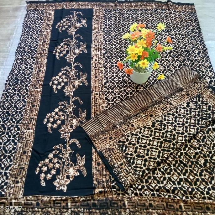 Kain batik cirebon sarung selendang sogan batik paris cap remekan 01