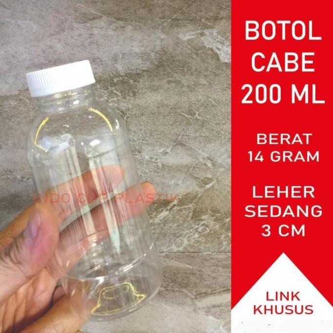 Botol Plastik 200ml Isi 100pcs Untuk Sambal Kopi Jus
